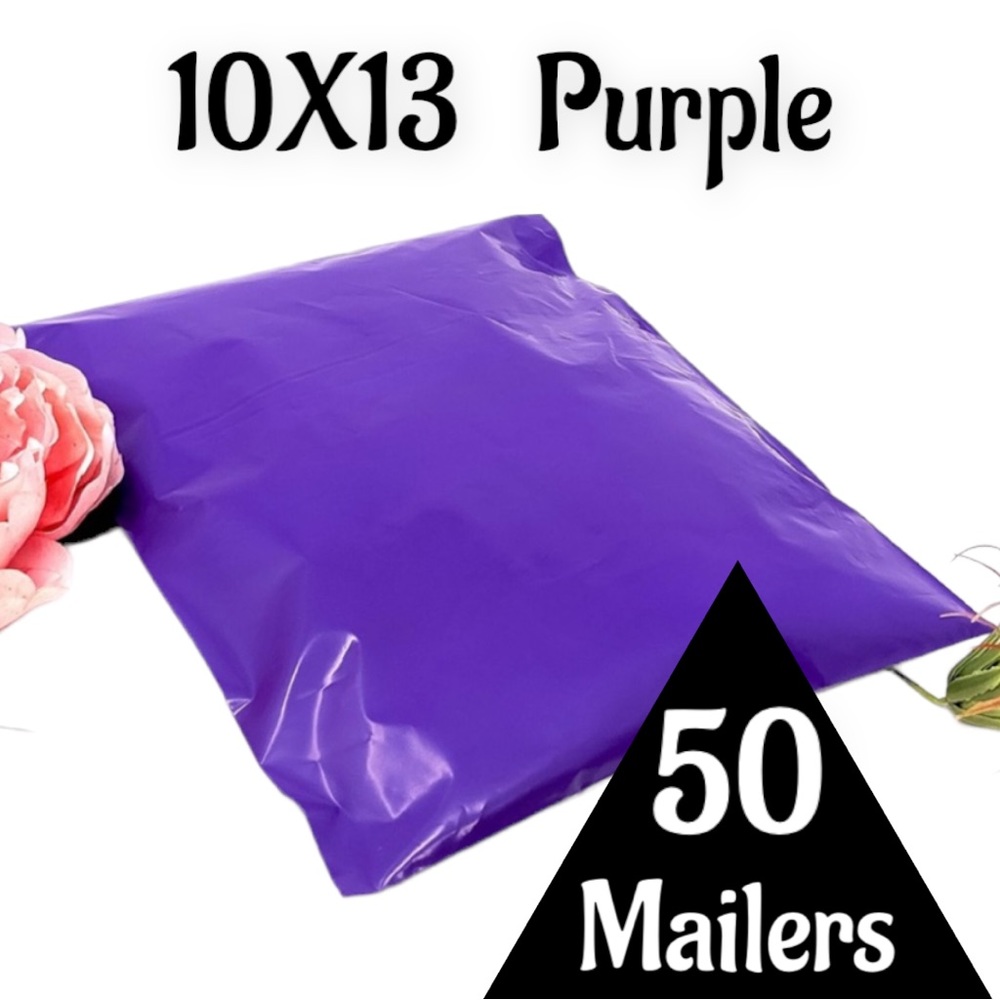 50 10X13 Poly Mailers Purple PRICE IS FIRM - Picture 2 of 6